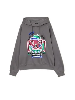 Bluza z kapturem i nadrukiem graffiti