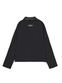 Bluza ze skórzanym kołnierzykiem