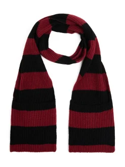 Bordowy szalik z kieszeniami