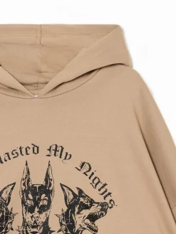 Brązowa bluza hoodie z dobermanami UNISEX