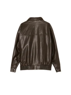 Brązowa kurtka bomber z efektem znoszenia