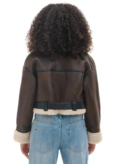 Brązowa kurtka z imitacji skóry