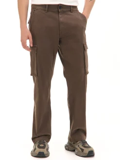 Brązowe spodnie z kieszeniami cargo