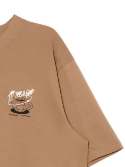 Brązowy T-shirt z kawą