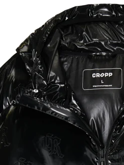 Błyszcząca kurtka puffer z kapturem