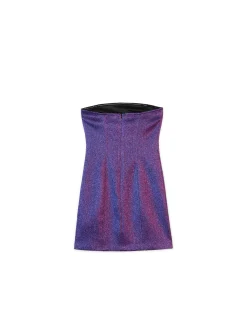 Błyszcząca sukienka mini z wiskozą