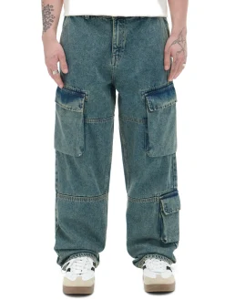 Ciemnoniebieskie jeansy wide leg