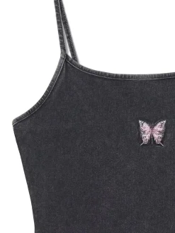 Ciemnoszara sukienka na ramiączkach