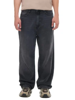Ciemnoszare jeansy super baggy