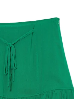 Ciemnozielona spódniczka z wiązaniem