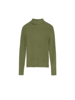 Ciemnozielony sweter z półgolfem