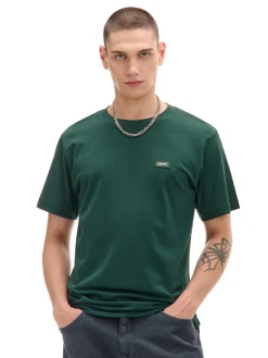 Ciemnozielony t-shirt z aplikacją Cropp