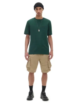 Ciemnozielony T-shirt z haftem