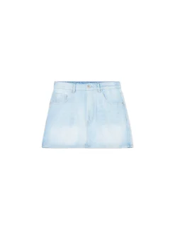 Cieniowana jasna jeansowa spódnica