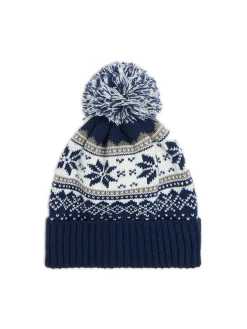 Ciepła granatowa czapka z pomponem