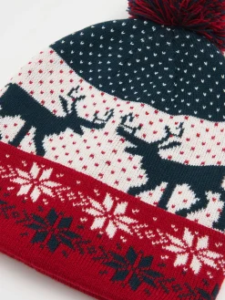 Czapka z pomponem i nadrukiem