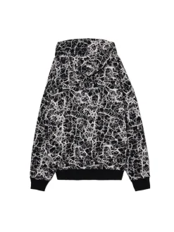 Czarna bluza hoodie z nadrukiem all over