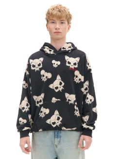 Czarna bluza z czaszkami kotów