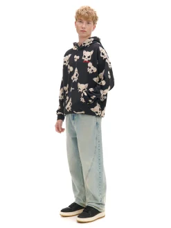 Czarna bluza z czaszkami kotów