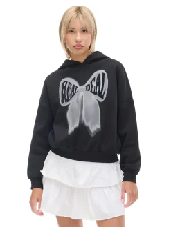 Czarna bluza z kapturem i nadrukiem