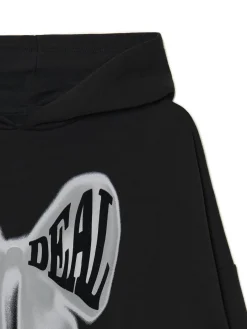 Czarna bluza z kapturem i nadrukiem