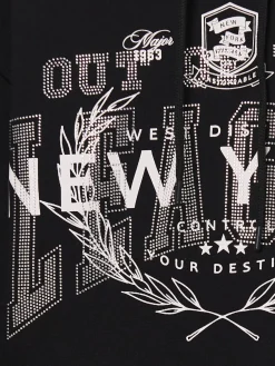 Czarna bluza z kapturem i napisami UNISEX