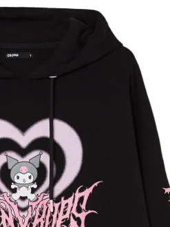 Czarna bluza z kapturem Kuromi