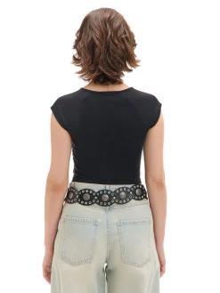 Czarna bluzka z marszczeniem