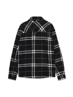 Czarna flanelowa koszula z domieszką wełny