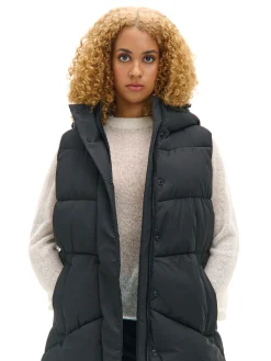 Czarna kamizelka puffer z kapturem