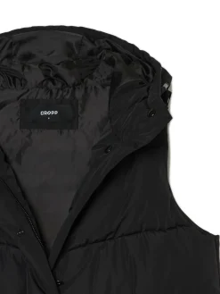 Czarna kamizelka puffer z kapturem