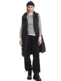 Czarna kamizelka puffer z kapturem