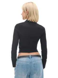 Czarna koszula z podwójnym suwakiem