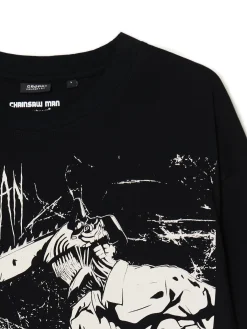 Czarna koszulka Chainsaw Man