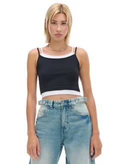 Czarna koszulka z białymi wstawkami