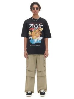 Czarna koszulka z food printem