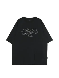 Czarna koszulka z haftem i sloganem