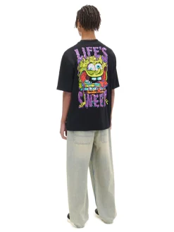 Czarna koszulka z motywem SpongeBoba
