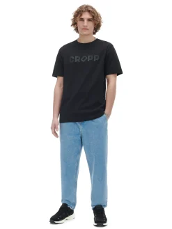 Czarna koszulka z nadrukiem Cropp