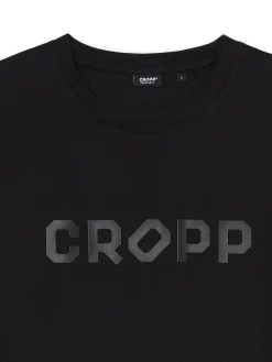 Czarna koszulka z nadrukiem Cropp