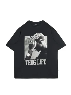 Czarna koszulka z nadrukiem Tupac Shakur