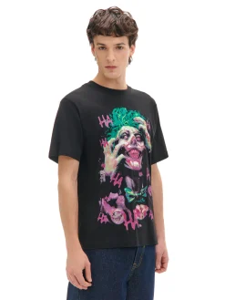 Czarna koszulka z nadrukiem Jokera