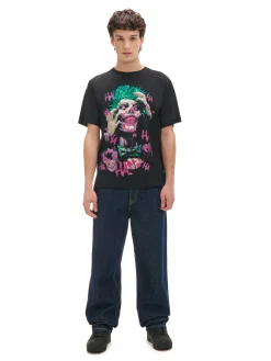 Czarna koszulka z nadrukiem Jokera