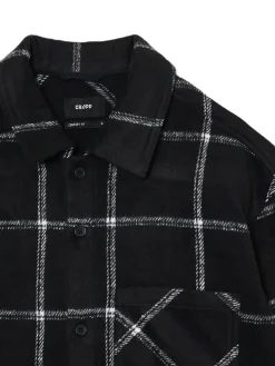 Czarna kraciasta koszula z domieszką wełny