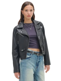 Czarna kurtka biker