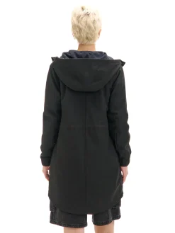 Czarna parka z kapturem