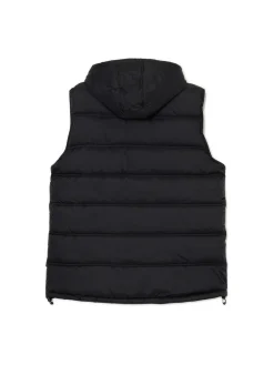 Czarna pikowana kamizelka z kapturem