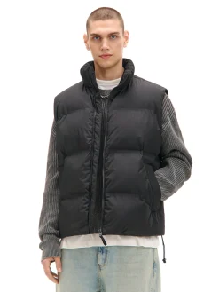 Czarna pikowana kamizelka z regulacją