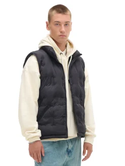 Czarna pikowana kamizelka ze stójką