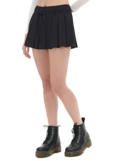Czarna plisowana spódnica mini